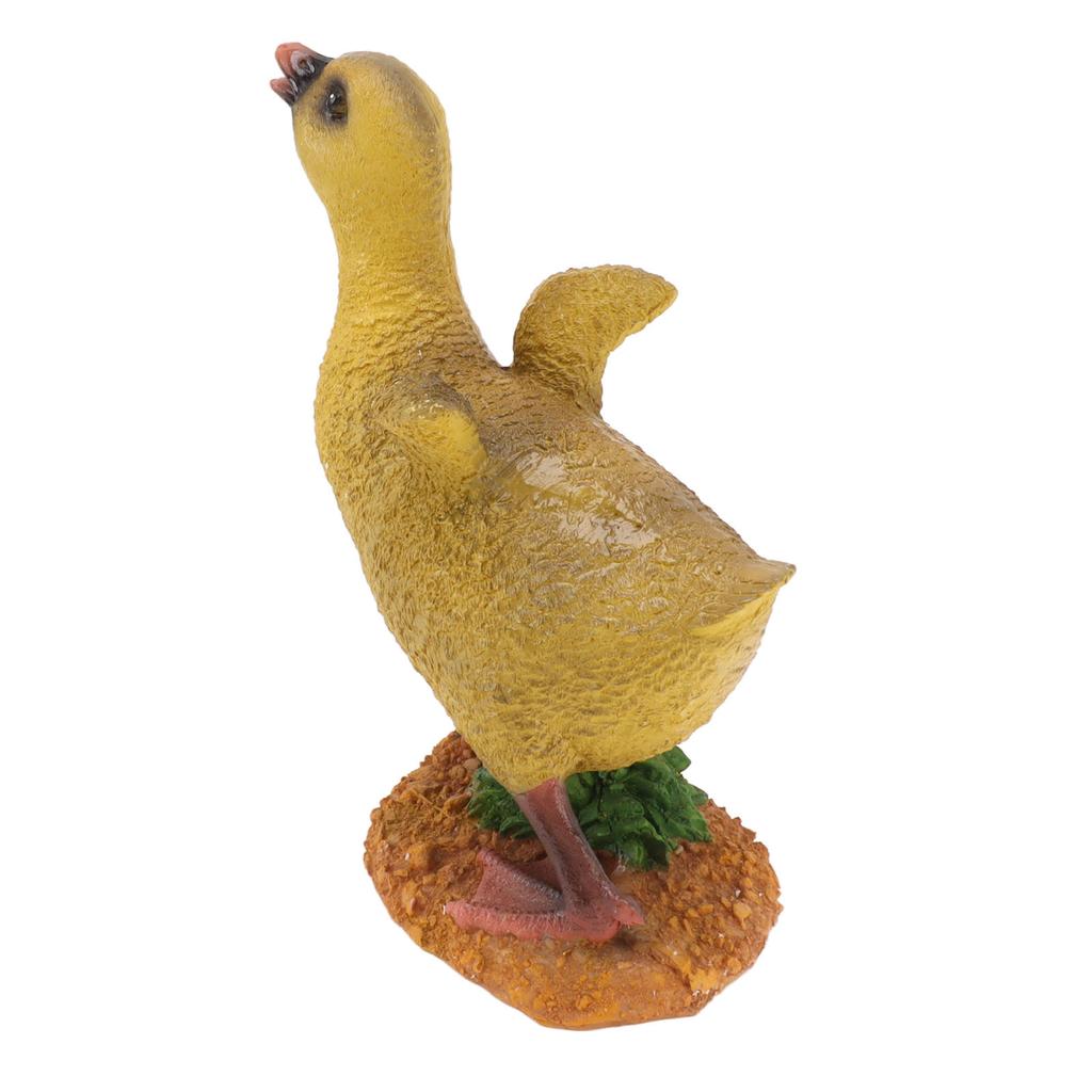 Harz Entenküken Statue Ornament Kleine Entenfigur Handwerk für Desktop Outdoor Gartendekoration Graue Ente