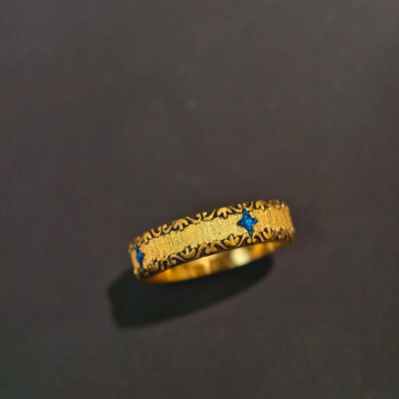 Atlantis Sea Ripples Ring: Luxurious Versatile Sweet Retro Gold Open Ring Adjustable Open
