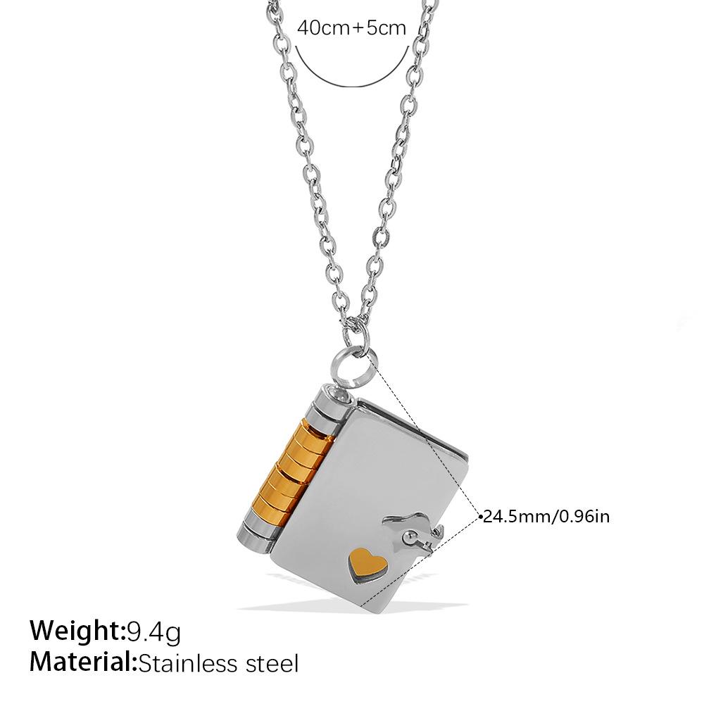 18K Gold-Plated Stainless Steel Envelope Necklace - Elegant and Durable Fashion Jewelry