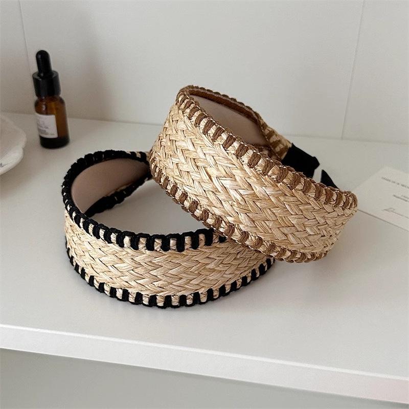 Elegant French-Style Woven Headband for Women, High-End Hair Hoop Accessory with High Skull Top Design