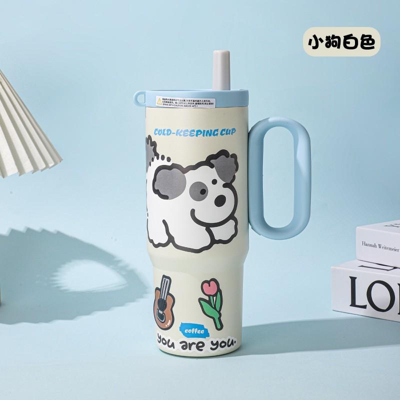 750ml Large Capacity Ice Cream Cup 316 Stainless Steel Insulated Bottle Double-layer Vacuum Portable Handle Car Cup