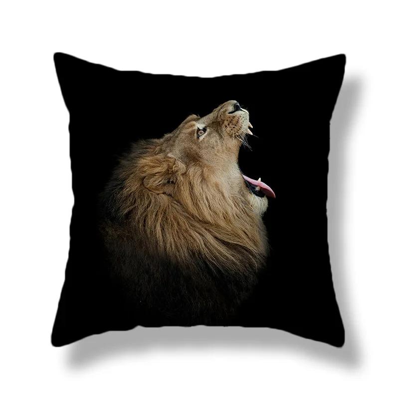 45X45CM Wild Animal Lion Tiger Cushion Pillow Cover Sofa Chair