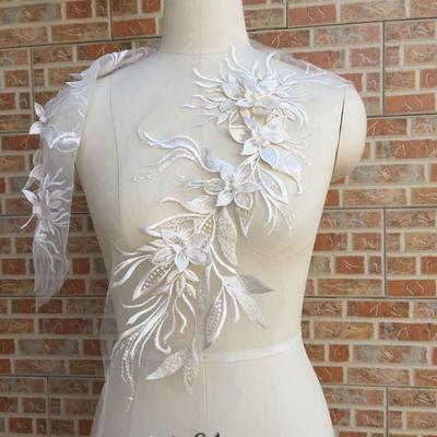 Lace Applique Large Size Three-Dimensional Flower Wedding Dress Flower Stickers Accessories