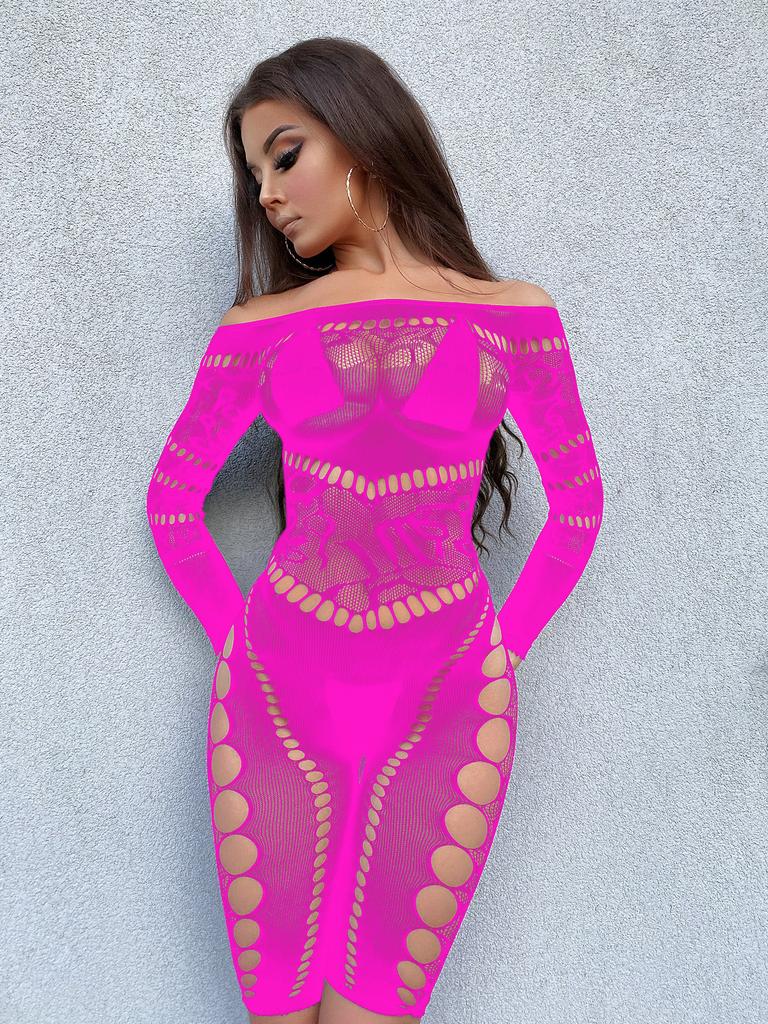 Sexy underwear mesh sexy fishing net pajamas hip skirt long sleeve tights