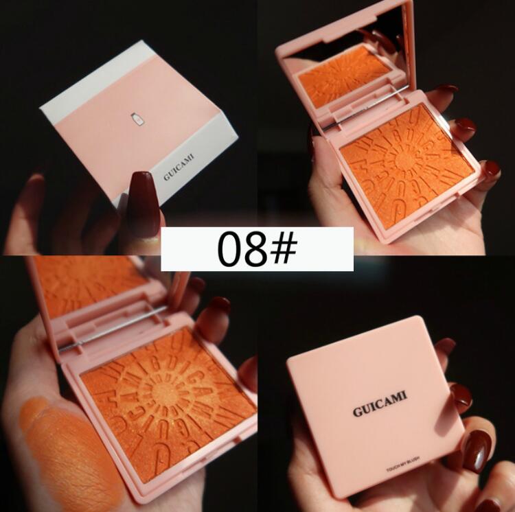 Палитра румян для макияжа Контур лица Румяна для контура щек Мерцающий блестящий хайлайтер Палитра бронзаторов Румяна 08#