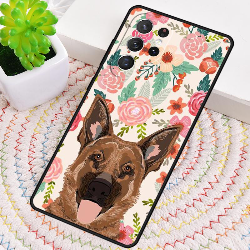 German Shepherd Dog pattern Silicone Phone Case For Samsung Galaxy note 10 pro S26 S25 S24 S23 S22 S21 Plus S25Ultra Capa Cover