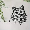 Metal Cat Wire Wall Art Minimalist Home Decor for Living Room Bedroom Garden Durable Indoor Outdoor Hanging Ornament