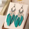 New Earrings with Fashionable Waterdrop Diamond-studded Feather Earrings