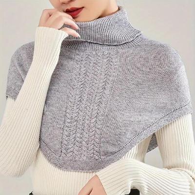 Women Wool Knitted Ring Scarf Winter Turtleneck Neckchief Warm Soft Cashmere Short Wraps Korea Fashion Fake Collar Girl