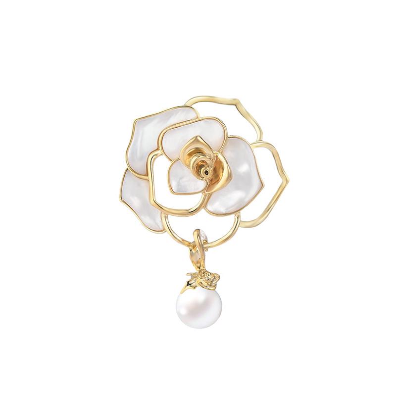 Camellia Brooch: High-End Fashion Alloy Jewelry & Clothing Accessory