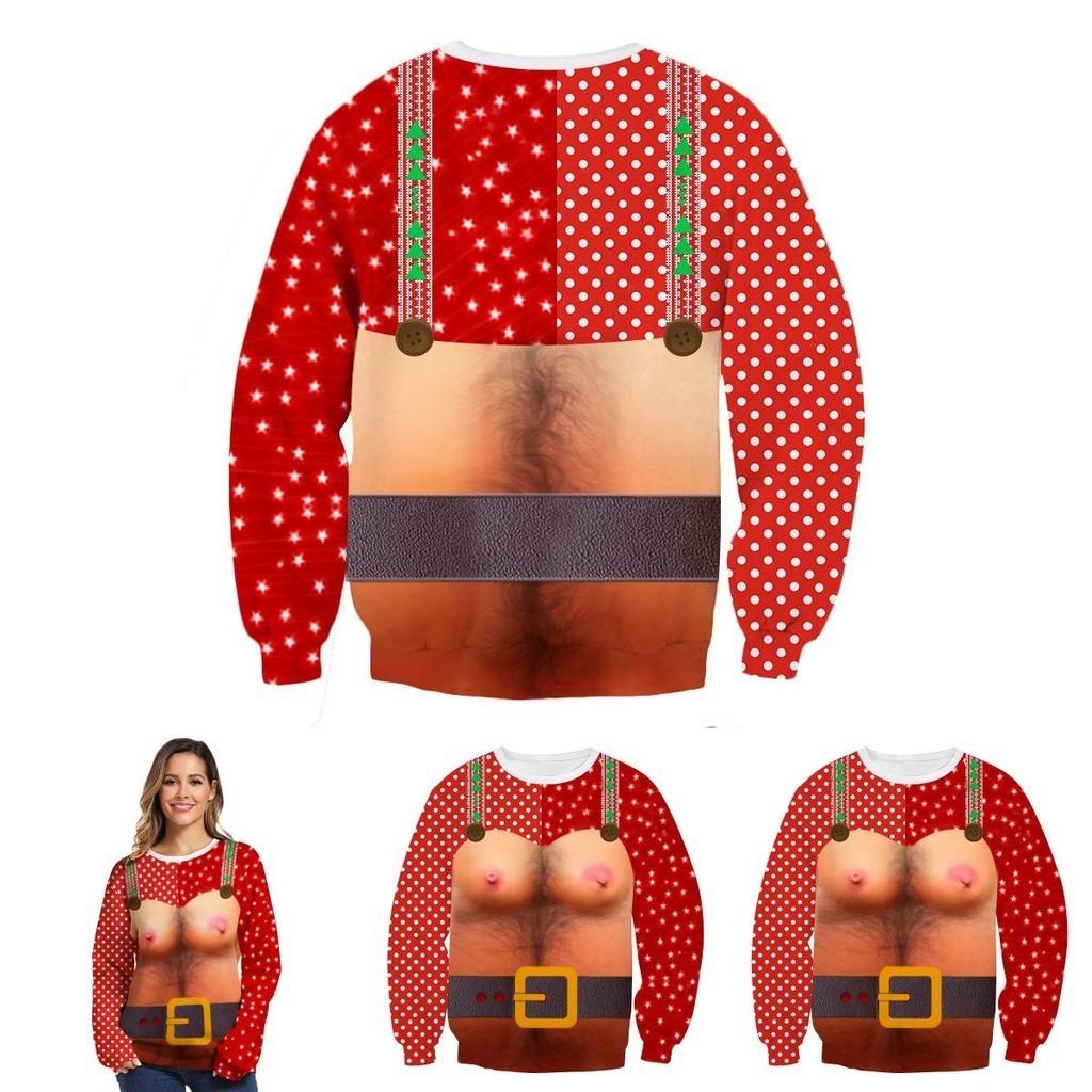Ugly Womens Mens Christmas Sweater Sweatshirt Xmas Knitted Pullover Tops Hoodie