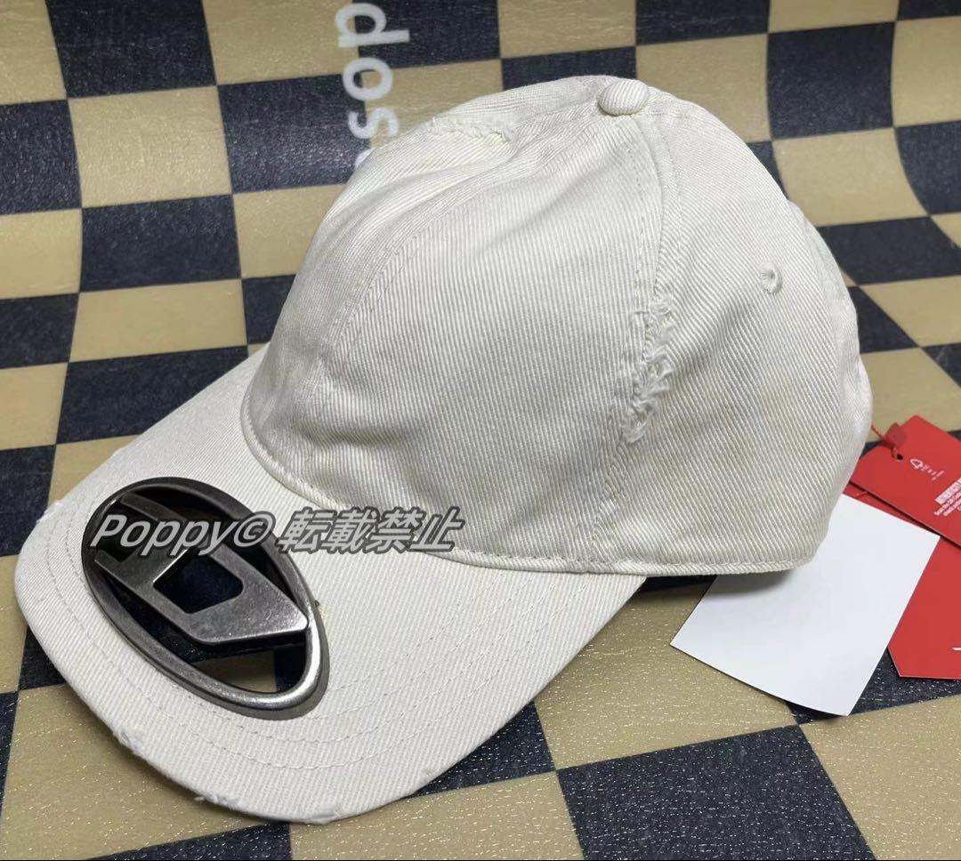 

[USED] DIESEL Metal Logo Cotton Cap in Beige