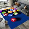 Large Washable Area Rug with Black Pool Ball 8 Design, Non-Slip Sofa Kitchen Toilet Carpet for Living Room Decoration