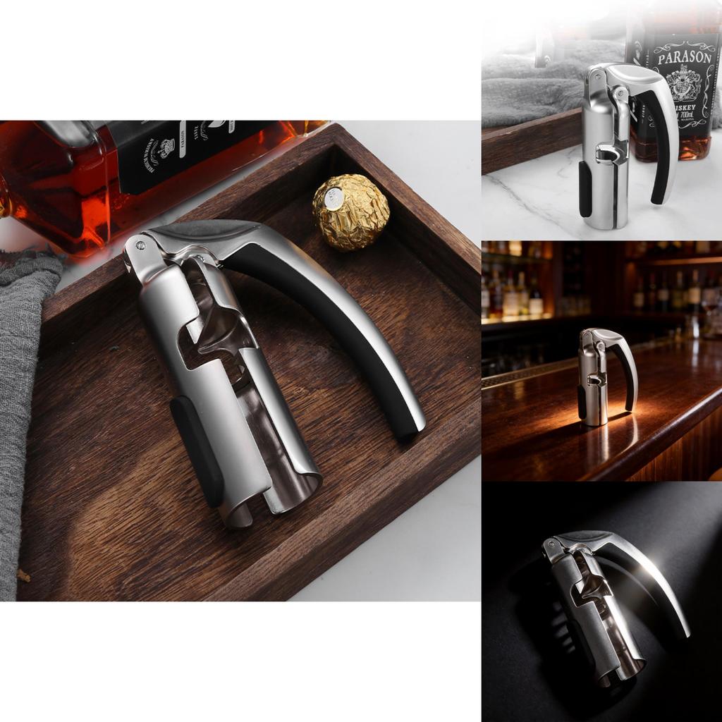 Red Wine Champagne Corkscrew Zinc Alloy Semiauto Wine Opener For Home And Commercial Use
