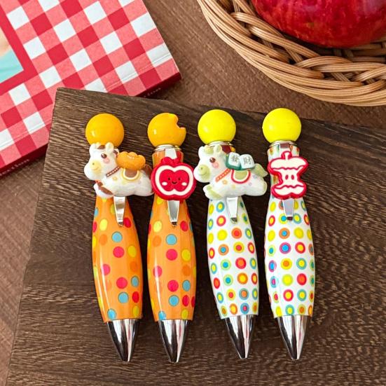 Creative Ballpoint Pen Smooth Writing Twisting Bowling Ball Pen Dopamine Vibrant