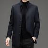 Cashmere coat men's mid-length double-sided mink fur stand-up collar down liner business middle-aged dad winter coat
