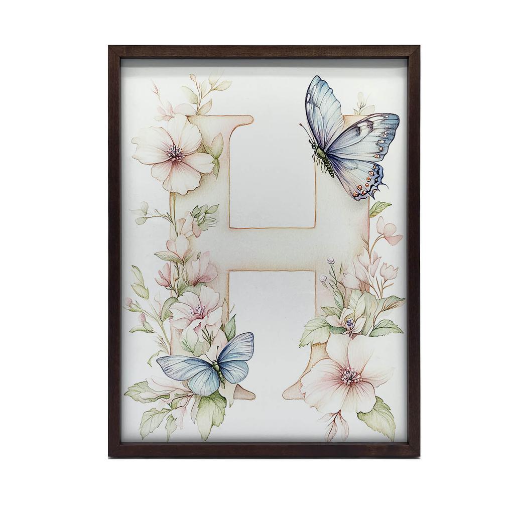 H Jak Harmonia - Plakat Kwiatowy Dla Dzieci H Jak Harmonia - Plakat Kwiatowy Dla Dzieci, 50X70 Cm, Rama Drewniana Ciemny Brąz, Papier Matowy 230 Gsm