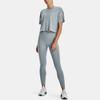 Under Armour Rush Series Logo Embroidered Slim Fit Nine-Point Fitness Pants Women Bottoms Harbor-Blue 1377059-465