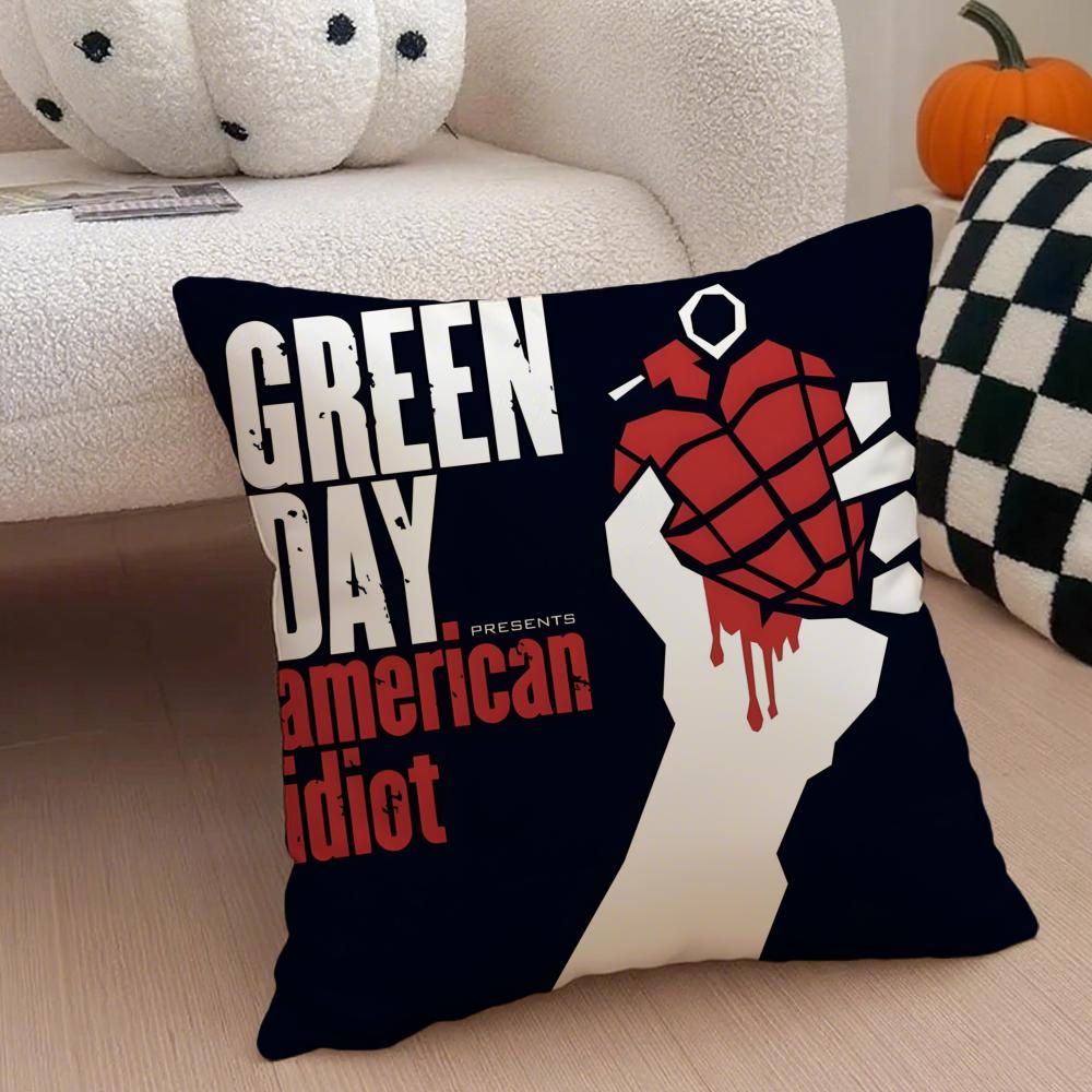G-Green D-Day Band Album Pillow Case Anti-dustmite Pillowcase Invisible zipper silky short plush Sofa cushion cover