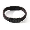 Antistatisches Armband Herren Edelstahl Leder Stahlfarbe Neuer Vintage-Stil Magnetisches Gewebtes Armband
