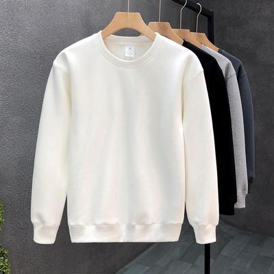 Bluză de iarnă pentru bărbați cu căptușeală din fleece: Culoare Uni, Gât Rotund, Mânecă Lungă, Disponibil în Alb & Negru. Perfect pentru primăvară și toamnă.
