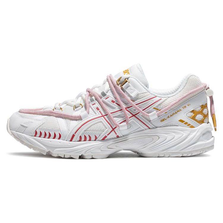 

Asics Gel-Kahana Tr V2 Cny Fabric Synthetic Leather Comfortable Daily Low-Top Lifestyle Shoes Unisex sneaker White Red 1203A315-100 42