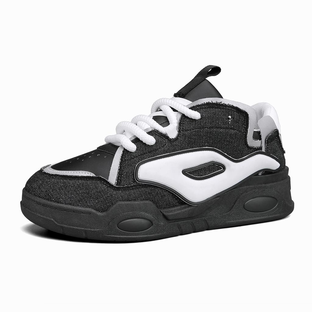 Fashion Harajuku Style Fashion Blue Platform Sneakers for Men Comfortable Flat Sneakers Casual Men Lace-up Hip-hop Sneakers Basket Homme