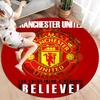 Manchester United F Round Area Rug,Carpet Rug for Living Room Bedroom Sofa Playroom Decor,Non-slip Floor Mat