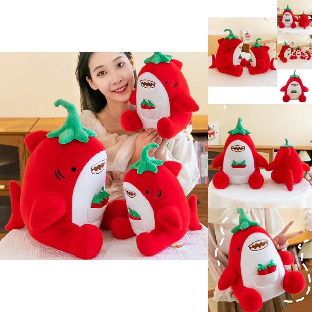 Adorable Red Shark Plush Toy Soft Stuffed Fish Doll With Premium Pp Cotton Filling
