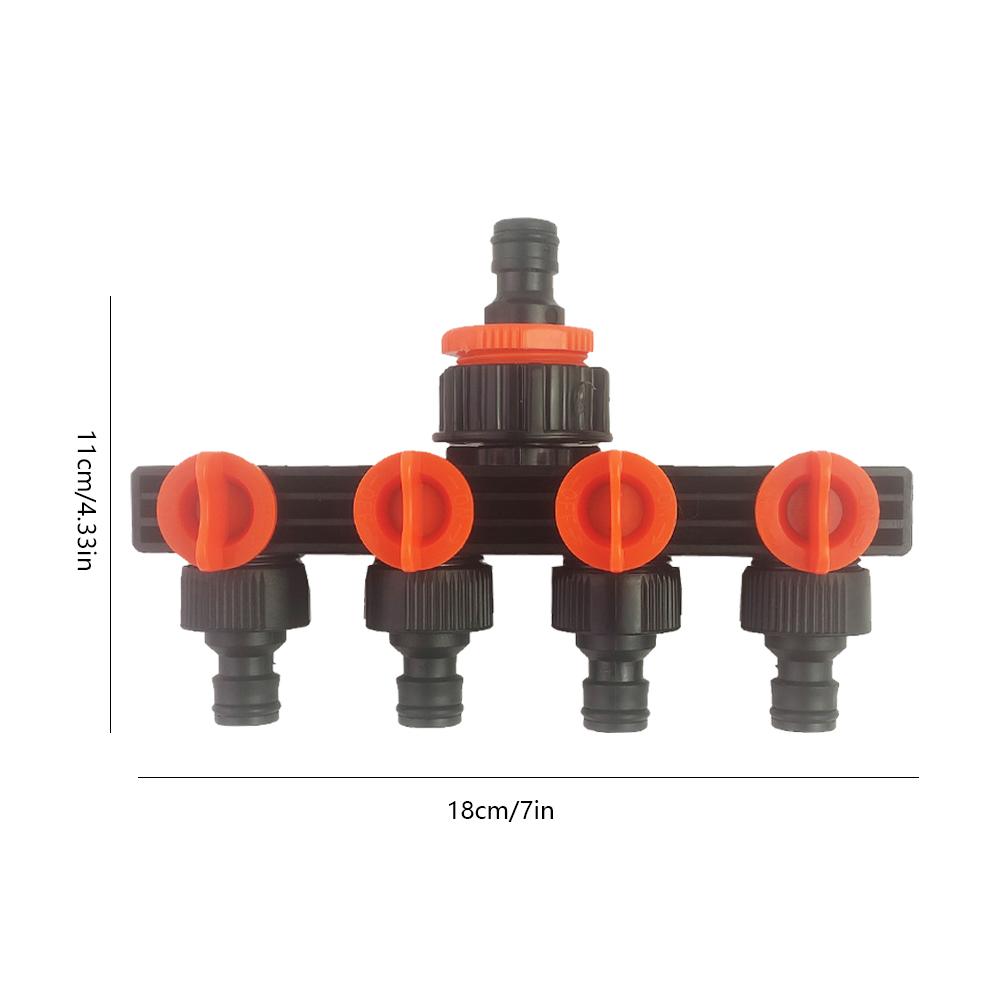4 Way Garden Hose Splitter 3/4" & 1/2" Watering Connector Valve Garden Tap Water Splitter For Lawn Irrigation Water Distributors