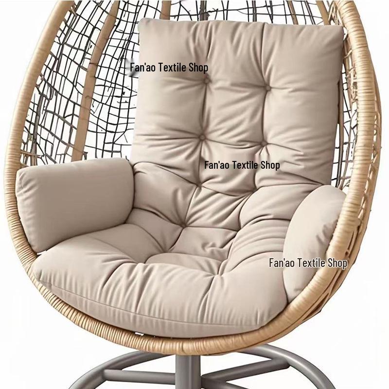 Thickened Waterproof Outdoor Hanging Basket Seat Cushion for Armchair, Recliner, Rocking Chair, or Swing with Backrest