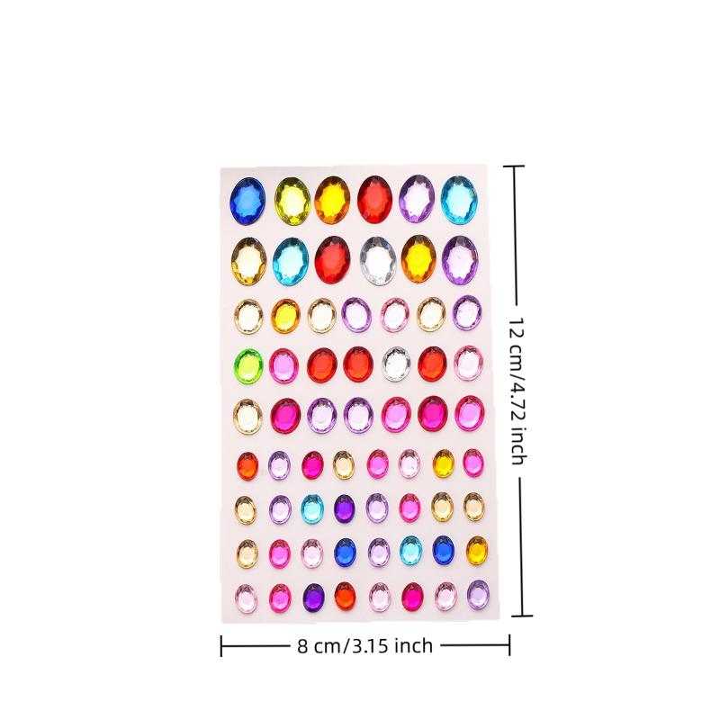 1Sheet Self Adhesive Rhinestone Jewelry Stickers On Face Gem Stickers Crystal Crafts Nail Body Makeup Card Making Craft Supplies