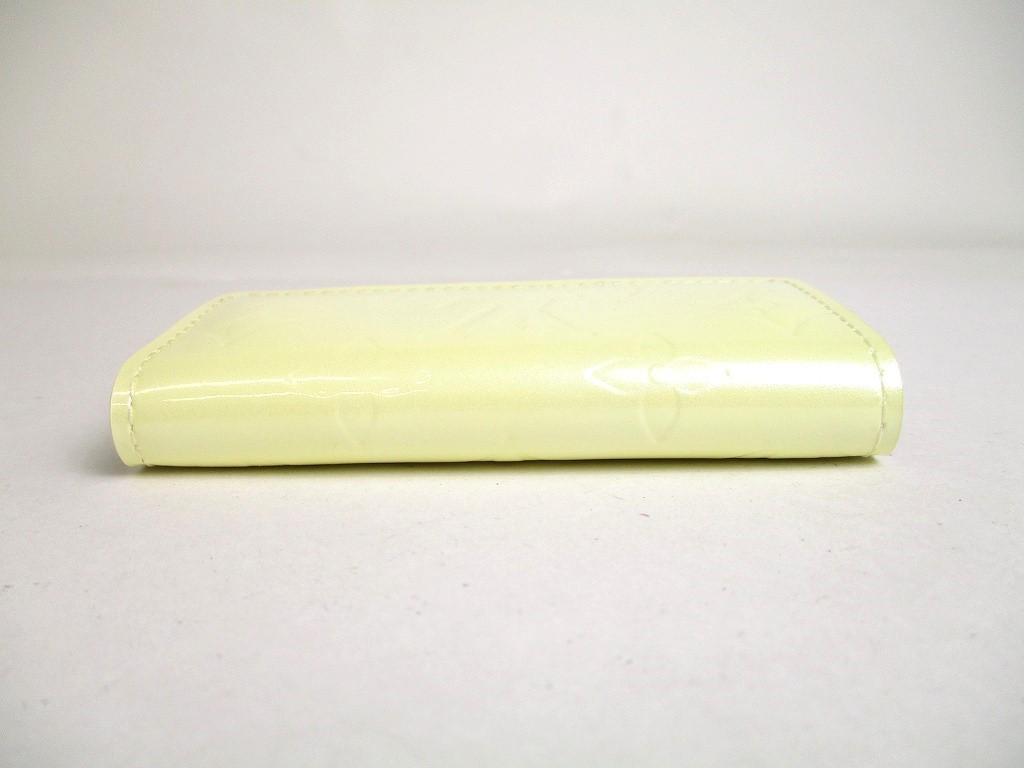 Authentischer LOUIS VUITTON Vernis Perlweiß Lackleder Schlüsselanhänger Multicles 4 Haken #a411 Aufgearbeitet