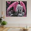 Create  Dark Gothic Angel Tapestry  Pink Wings  Skull Art Diablo Design Ideal for Bedroom Industrial Style Bar  Hip Cool
