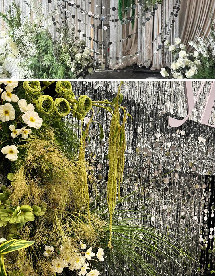 Perlmuttfarbene Pailletten-Hängekette Dekoration für Hochzeitsbogen und Decke