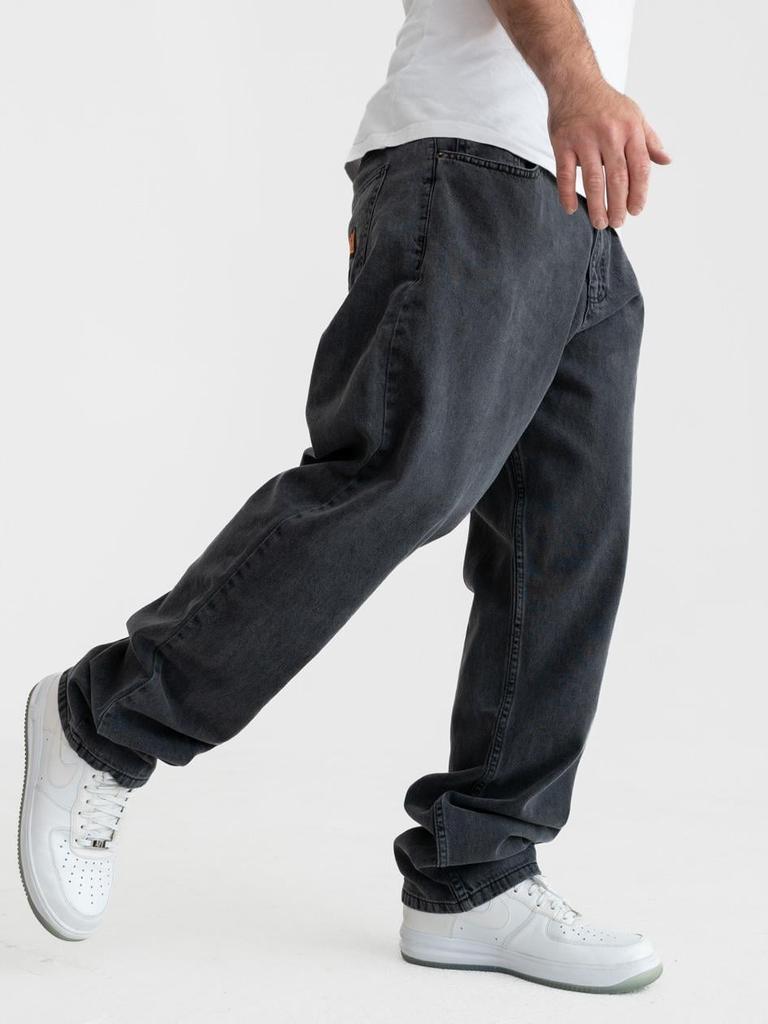 Jigga Wear New Outline XL Men's Super Baggy Jeans Black Washed