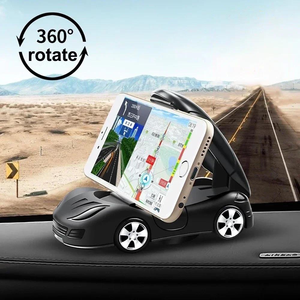 Car Model Phone Stand Bracket Foldable Dashboard Phone Holder 360° Rotation Universal Mobile Phone Holder Parking Number Plate