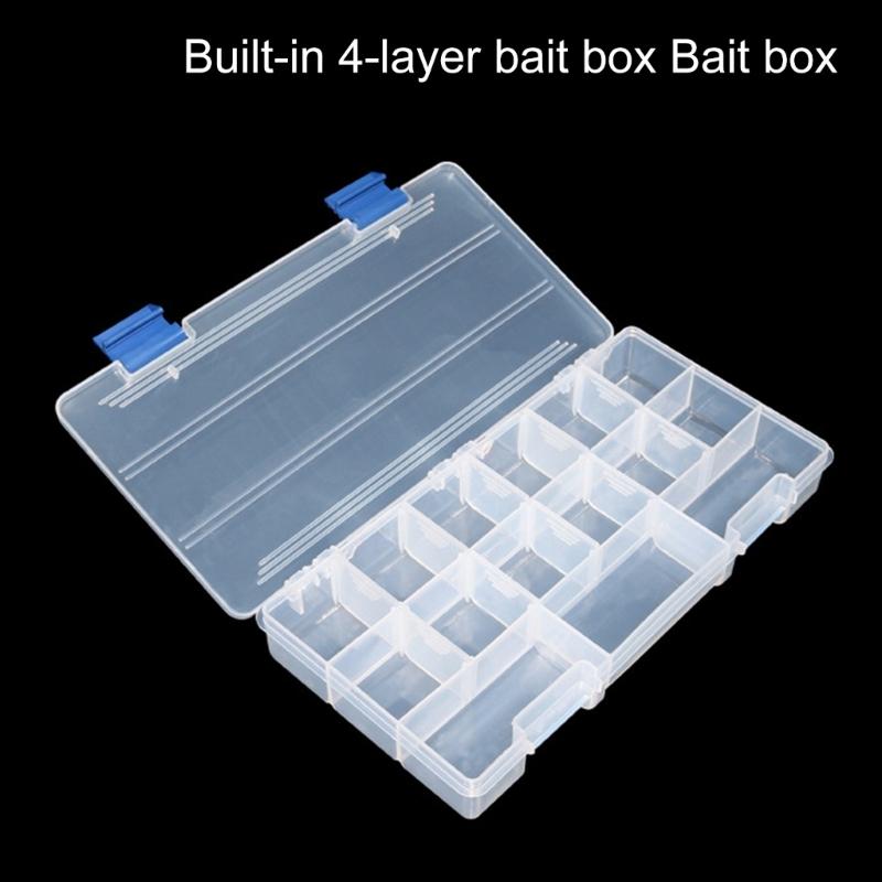 Tackle Tool Organizers Case for Fishing Accessory, Fishing Tackle Storage Box with Handle, 4 Layer Fishing Tackle Box