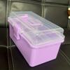 1pc Large Transparent Heavy-Duty Plastic Storage Box | Foldable Portable Organizer with Adjustable Dividers & Compartments