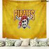 Pittsburgh Pirates Logo Wall Tapestry Aesthetic Wall Hanging Printed Fabric Blanket Decorative Tapestries for Bedroom Living Room Home Decor