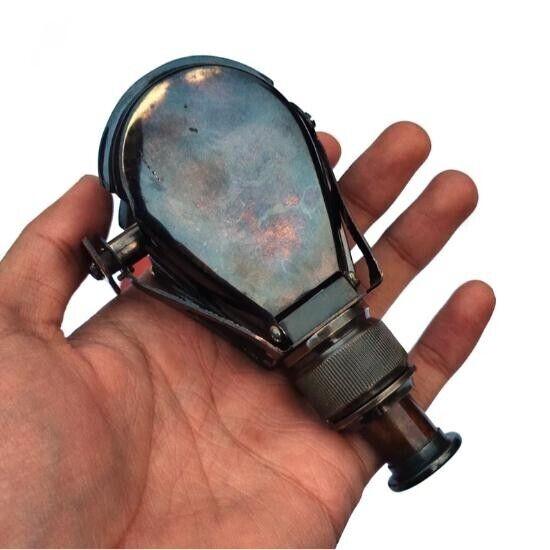 Monokularowy antyczny mosiężny lornetka żeglarska, teleskop ze skórzanym etui Monokularowy