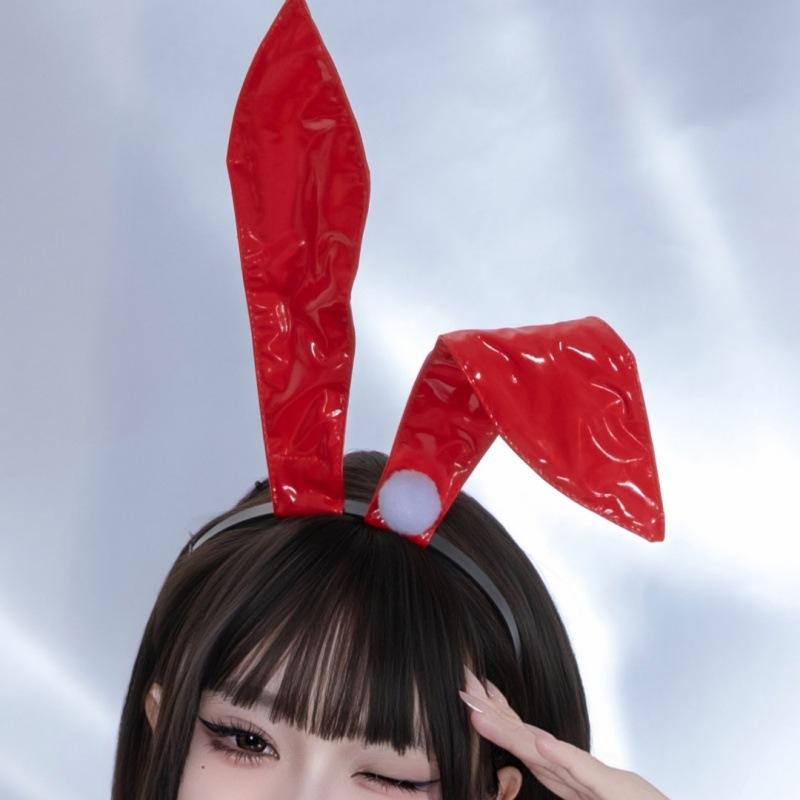 Adult cosplay props party headdress dress up leather bunny girl headband cute hands