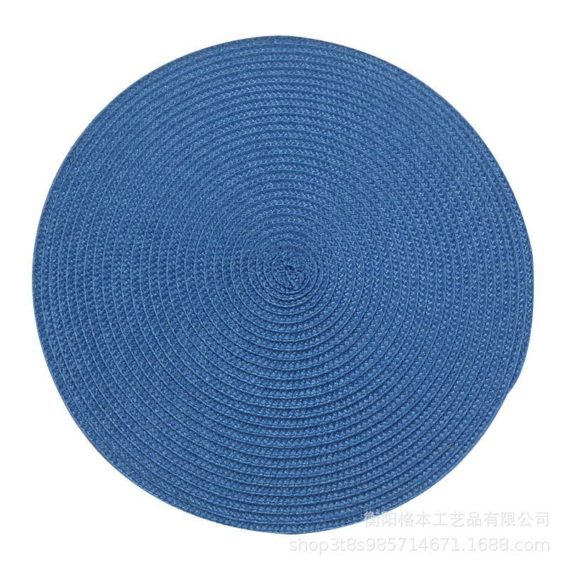 PP material woven placemat round heat insulation mat dining table western food non-slip mat nordic wind fruit plate coffee cup mat