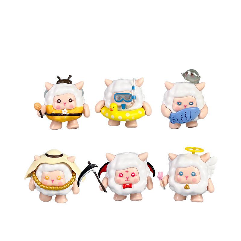 Pcs Eggy 6 Party Sheep Design Mini Model Desktop Decoration Set Ornament