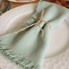 Linen Dinner-Napkin with-Fringe Trim Handmade-Cloth Napkins Delicate Washable-Table Napkins with-Fringe Restaurant Use