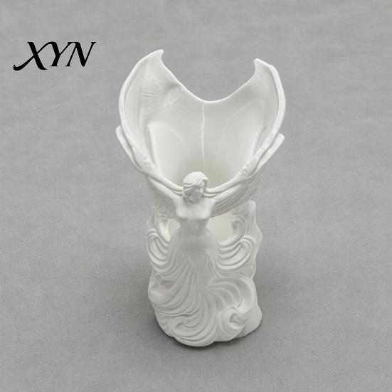 Cute Makeup Brush Cup Angel Fairy Pen Holder, 3D Printed Cosmetic Organizer, Tabletop Holder for Vanity Desk, Dried Flower Vase, Gift Women Artistic