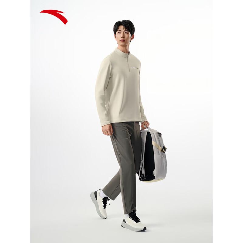 Anta CHN Series Men's National Team Air Muffin Half-Zip Fleece Long Sleeve T-Shirt