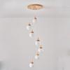 Nordic Solid Wood Spiral Staircase Chandelier for Dining Room and Mezzanine