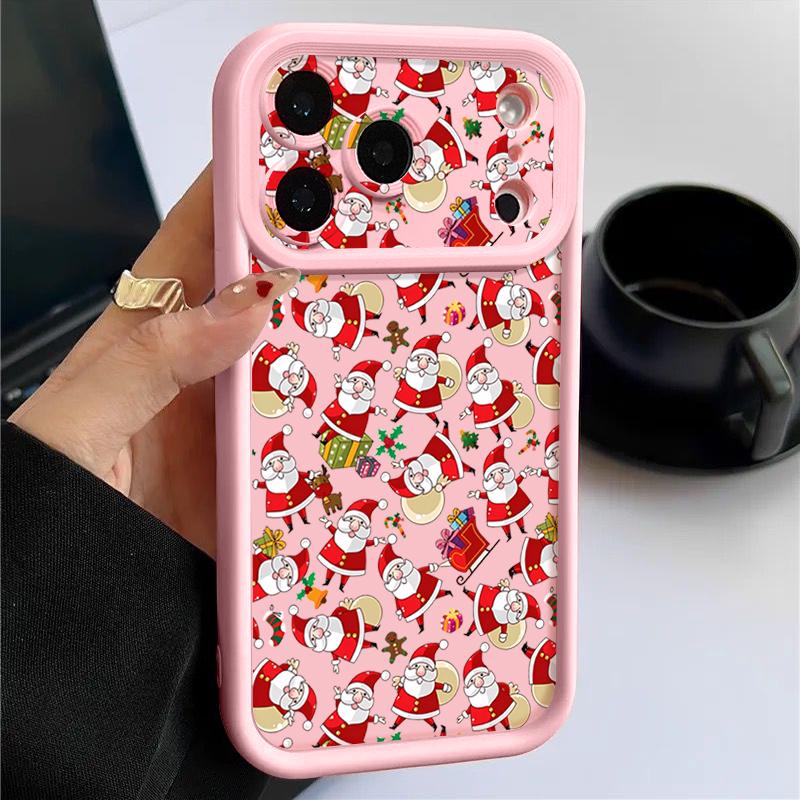 Cartoon Santa Claus Pattern Case For iPhone 17 Air 16e 16 15 14 Pro Max 13 17 Pro Max 17 Pro 17 Shockproof Soft TPU Silicone Phone Cover Funda