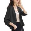 ZANZEA Women Casual V-Neck Loose 3/4 Sleeve Plain Blouse